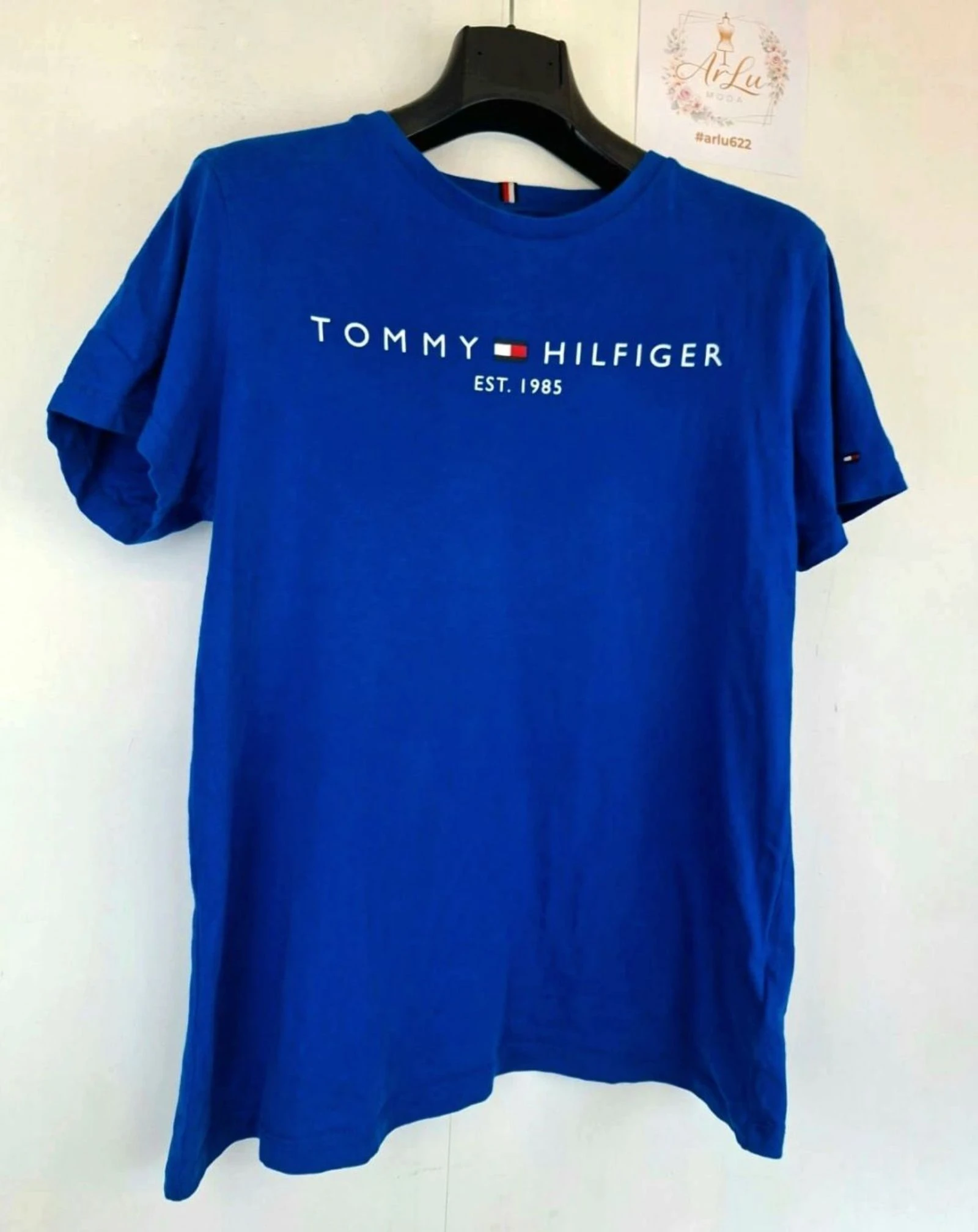 TOMMY HILFIGER Classic Blue Retro Y2K Style T-Shirt from the 2000s – photo 3